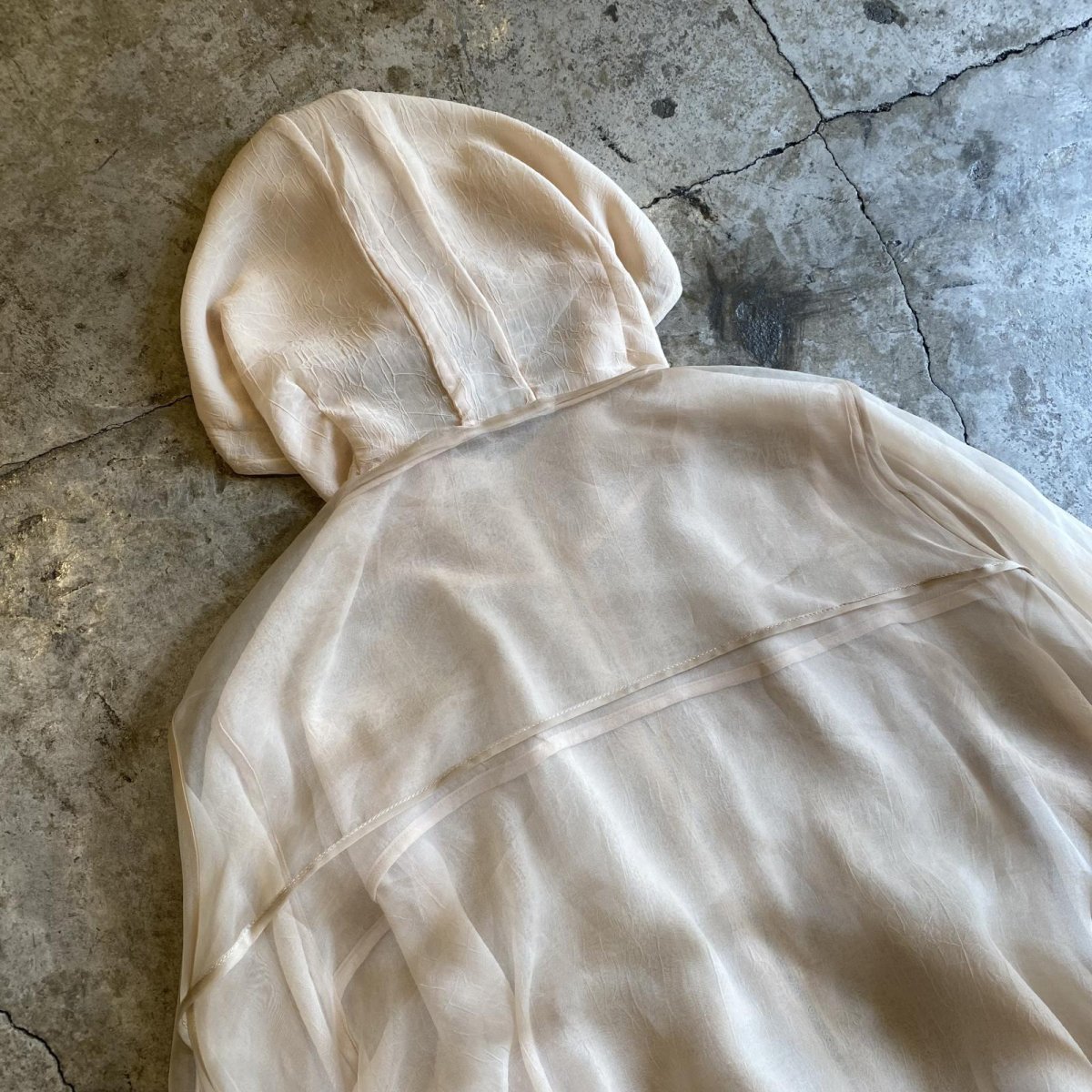 画像11: DOUBLE DESIGN SHEER HOODIE ZIP UP JACKET / Ladies M~L (11)