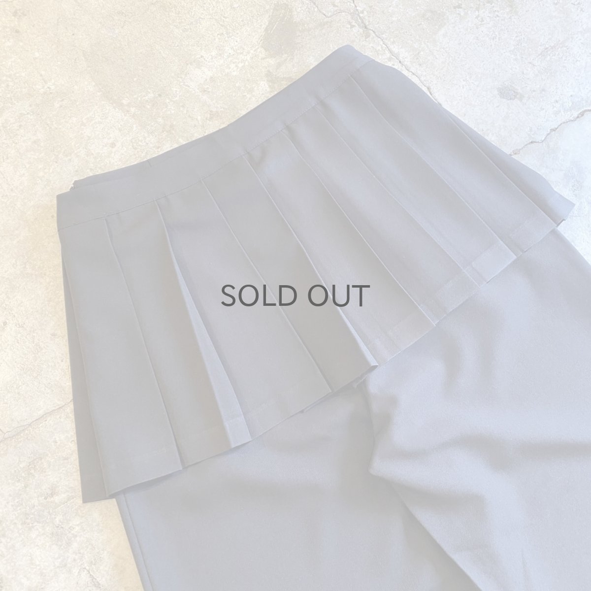 画像7: BLACK COLOR PLEATED SKIRT SEPARATE LAYERED PANTS / W28 (7)