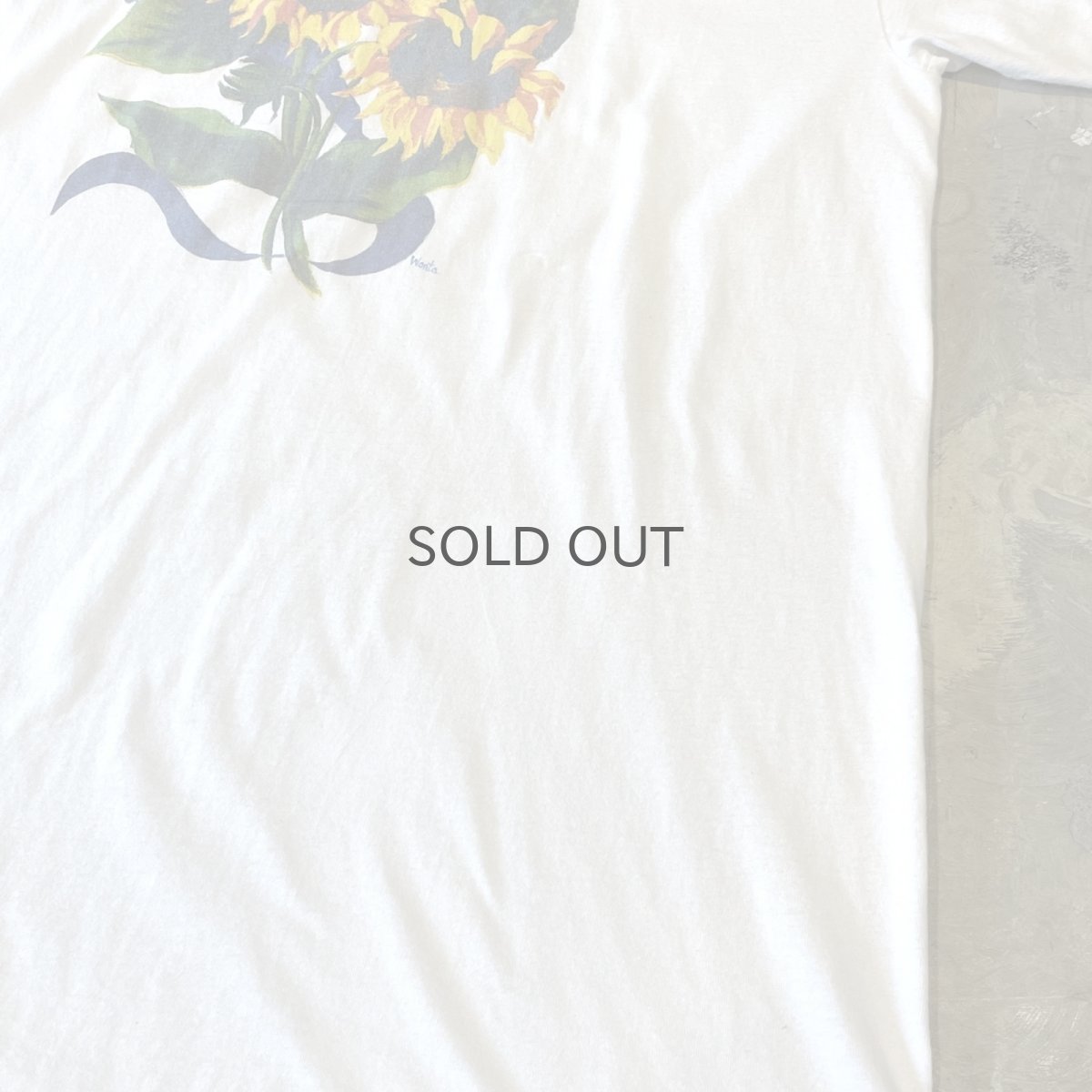 画像6: 90's FRONT SUNFLOWER ART PRINTED S/S TEE / Mens XL (6)