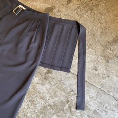 画像7: CHARCOAL GREY COLOR PLEATED SKIRT SEPARATE LAYERED PANTS / W29 (7)