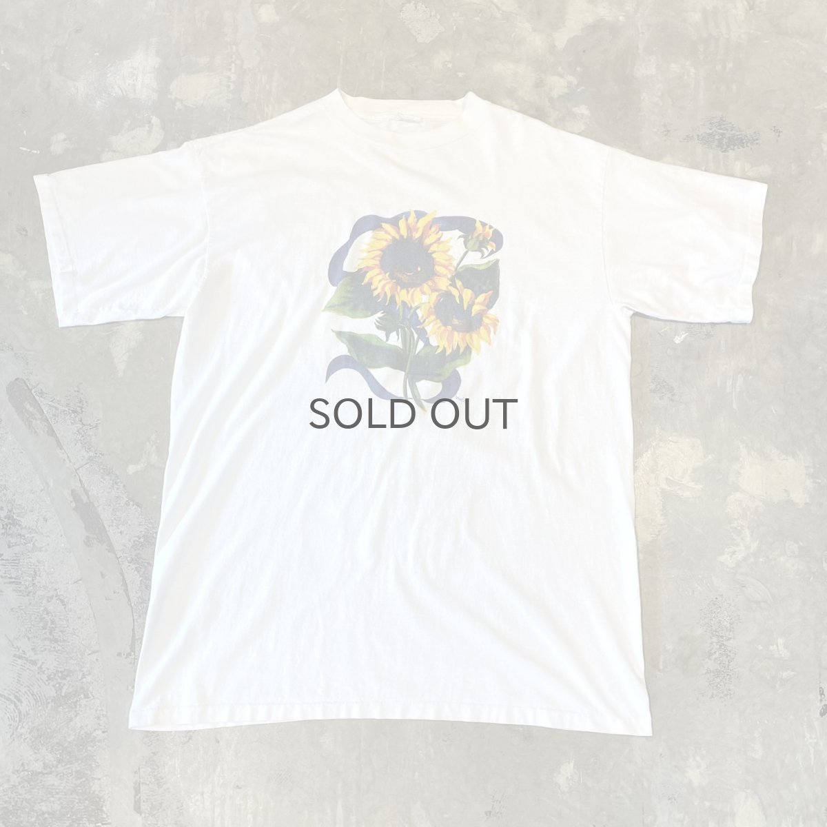 画像1: 90's FRONT SUNFLOWER ART PRINTED S/S TEE / Mens XL (1)