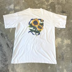 画像1: 90's FRONT SUNFLOWER ART PRINTED S/S TEE / Mens XL (1)