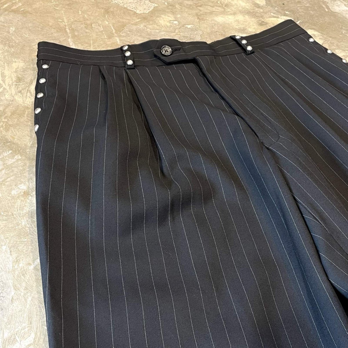 画像3: STUDS DECORATIVE STRIPE PATTERN SLACKS / W30 (3)