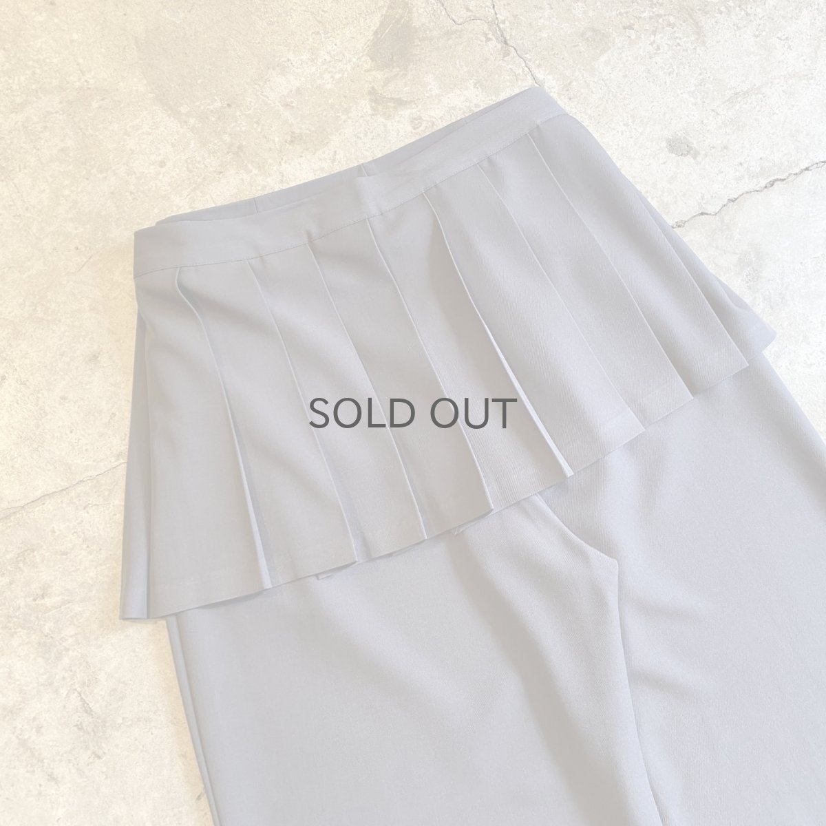 画像8: CHARCOAL GREY COLOR PLEATED SKIRT SEPARATE LAYERED PANTS / W29 (8)