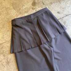 画像8: CHARCOAL GREY COLOR PLEATED SKIRT SEPARATE LAYERED PANTS / W29 (8)