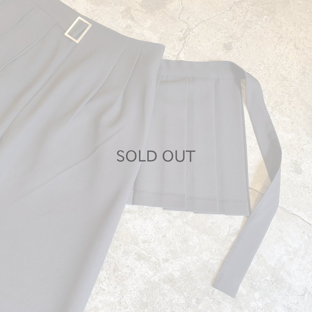 画像6: BLACK COLOR PLEATED SKIRT SEPARATE LAYERED PANTS / W28 (6)