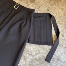 画像6: BLACK COLOR PLEATED SKIRT SEPARATE LAYERED PANTS / W28 (6)