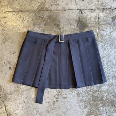 画像12: CHARCOAL GREY COLOR PLEATED SKIRT SEPARATE LAYERED PANTS / W29 (12)