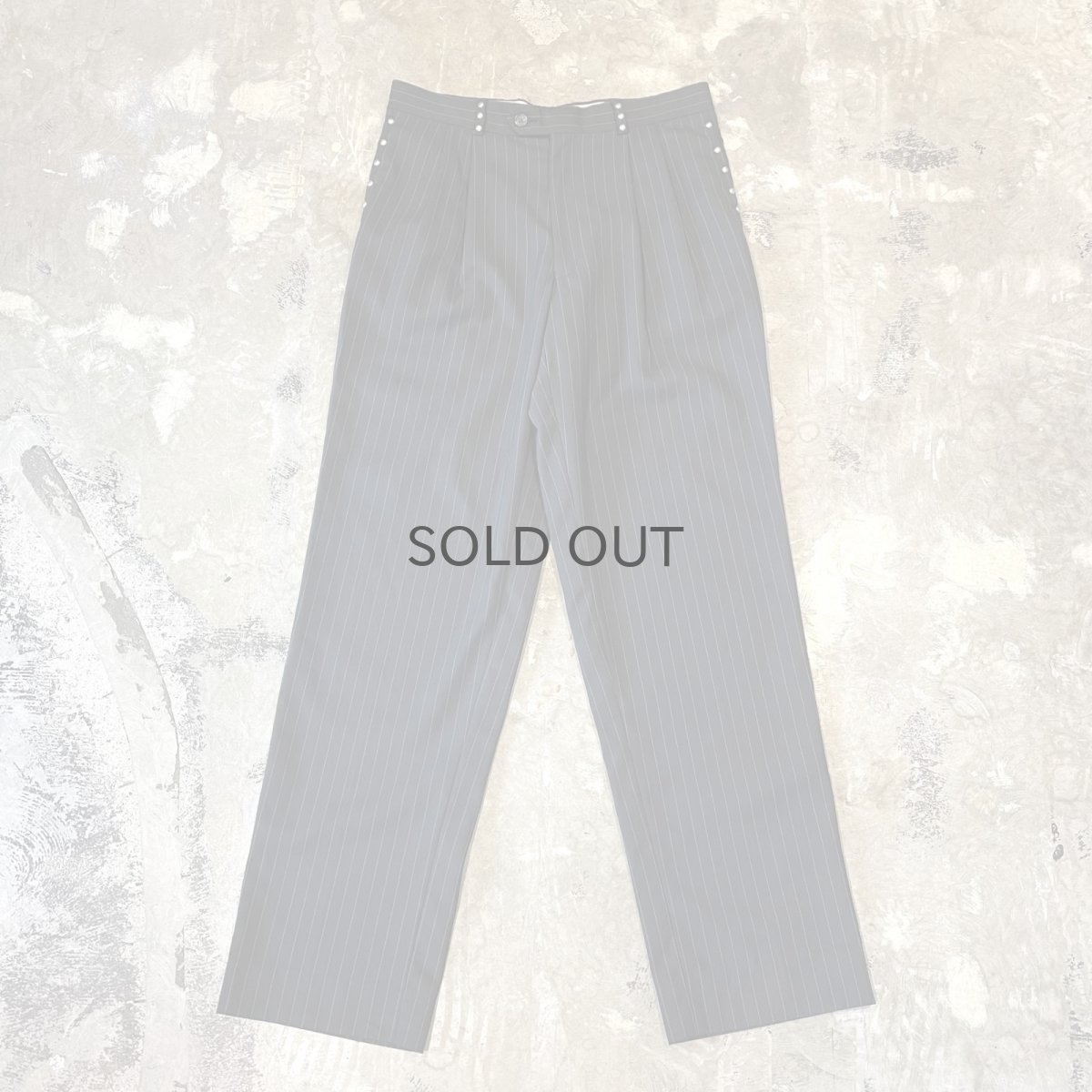 画像1: STUDS DECORATIVE STRIPE PATTERN SLACKS / W30 (1)