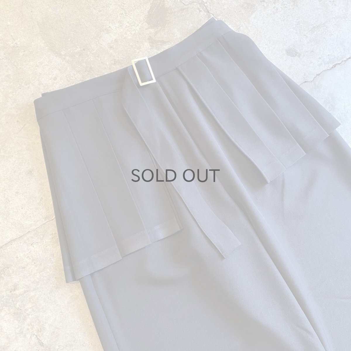 画像3: BLACK COLOR PLEATED SKIRT SEPARATE LAYERED PANTS / W28 (3)