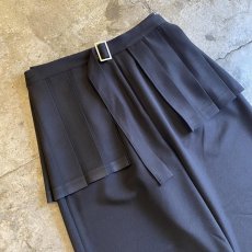 画像3: BLACK COLOR PLEATED SKIRT SEPARATE LAYERED PANTS / W28 (3)