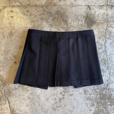 画像11: BLACK COLOR PLEATED SKIRT SEPARATE LAYERED PANTS / W28 (11)