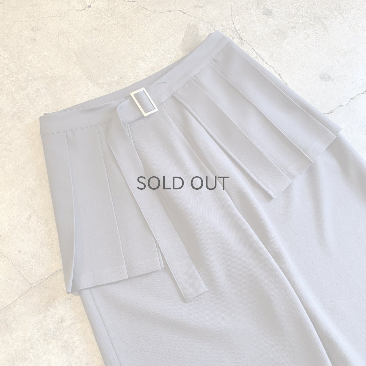画像3: CHARCOAL GREY COLOR PLEATED SKIRT SEPARATE LAYERED PANTS / W29 (3)