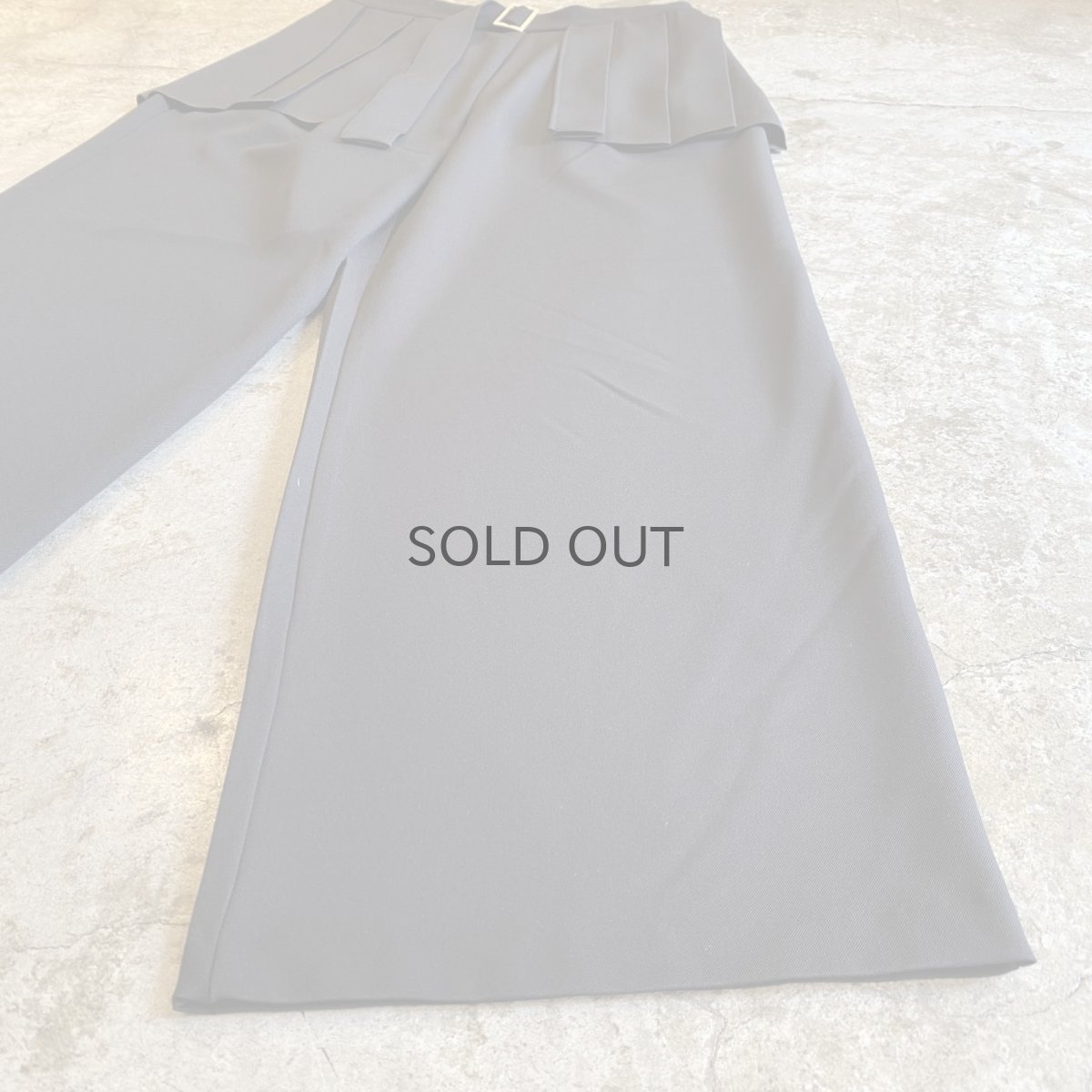 画像5: BLACK COLOR PLEATED SKIRT SEPARATE LAYERED PANTS / W28 (5)