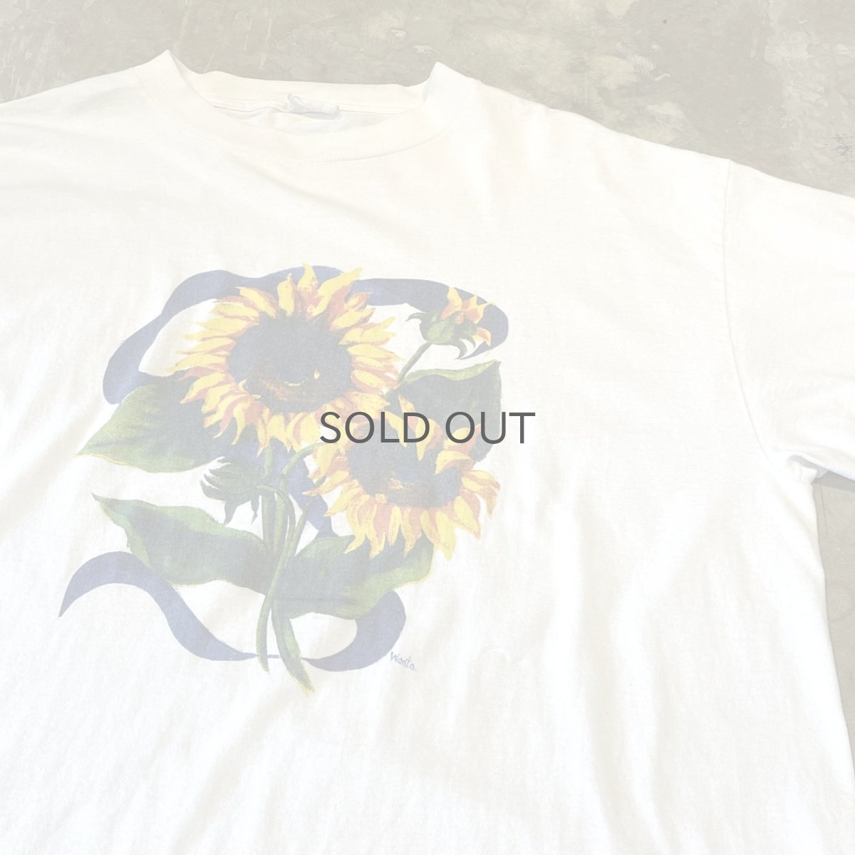 画像4: 90's FRONT SUNFLOWER ART PRINTED S/S TEE / Mens XL (4)