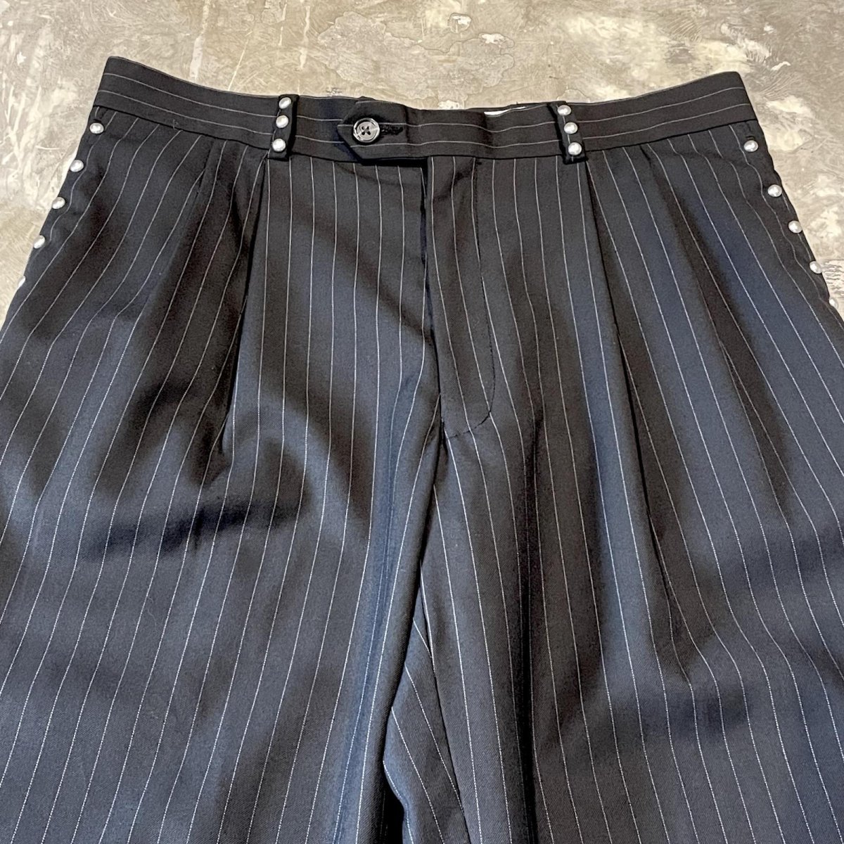 画像10: STUDS DECORATIVE STRIPE PATTERN SLACKS / W30 (10)