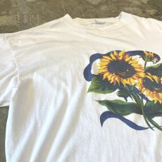 画像3: 90's FRONT SUNFLOWER ART PRINTED S/S TEE / Mens XL (3)