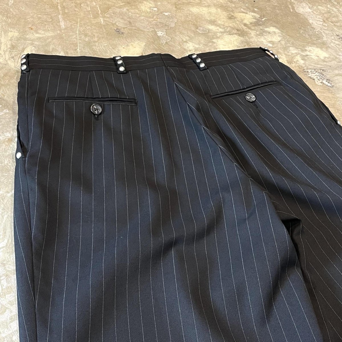 画像9: STUDS DECORATIVE STRIPE PATTERN SLACKS / W30 (9)