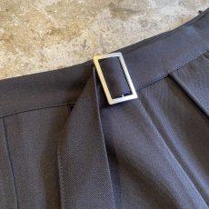 画像4: BLACK COLOR PLEATED SKIRT SEPARATE LAYERED PANTS / W28 (4)