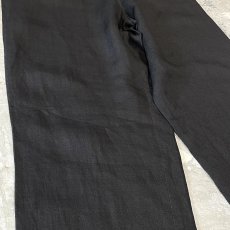 画像5: BLACK COLOR LINEN WIDE SILHOUETTE PANTS / FREE (5)
