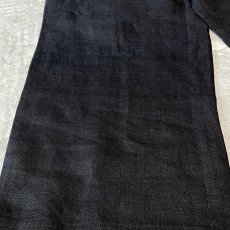画像7: BLACK COLOR LINEN WIDE SILHOUETTE PANTS / FREE (7)