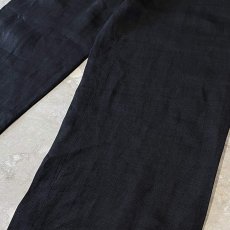 画像6: BLACK COLOR LINEN WIDE SILHOUETTE PANTS / FREE (6)