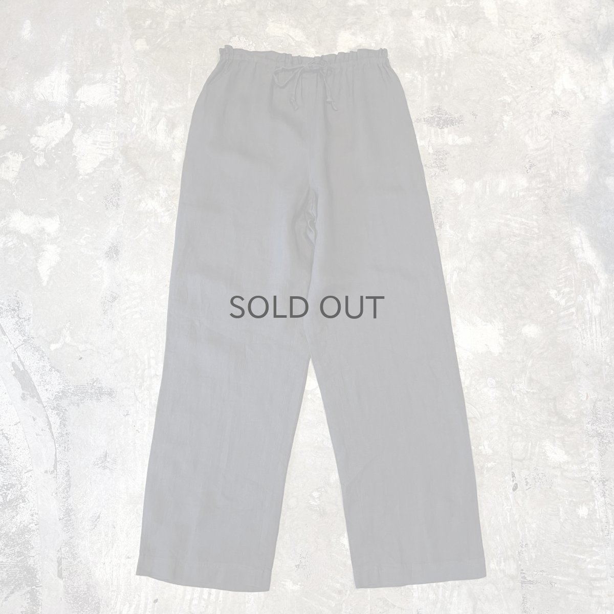 画像1: BLACK COLOR LINEN WIDE SILHOUETTE PANTS / FREE (1)