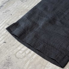 画像8: BLACK COLOR LINEN WIDE SILHOUETTE PANTS / FREE (8)
