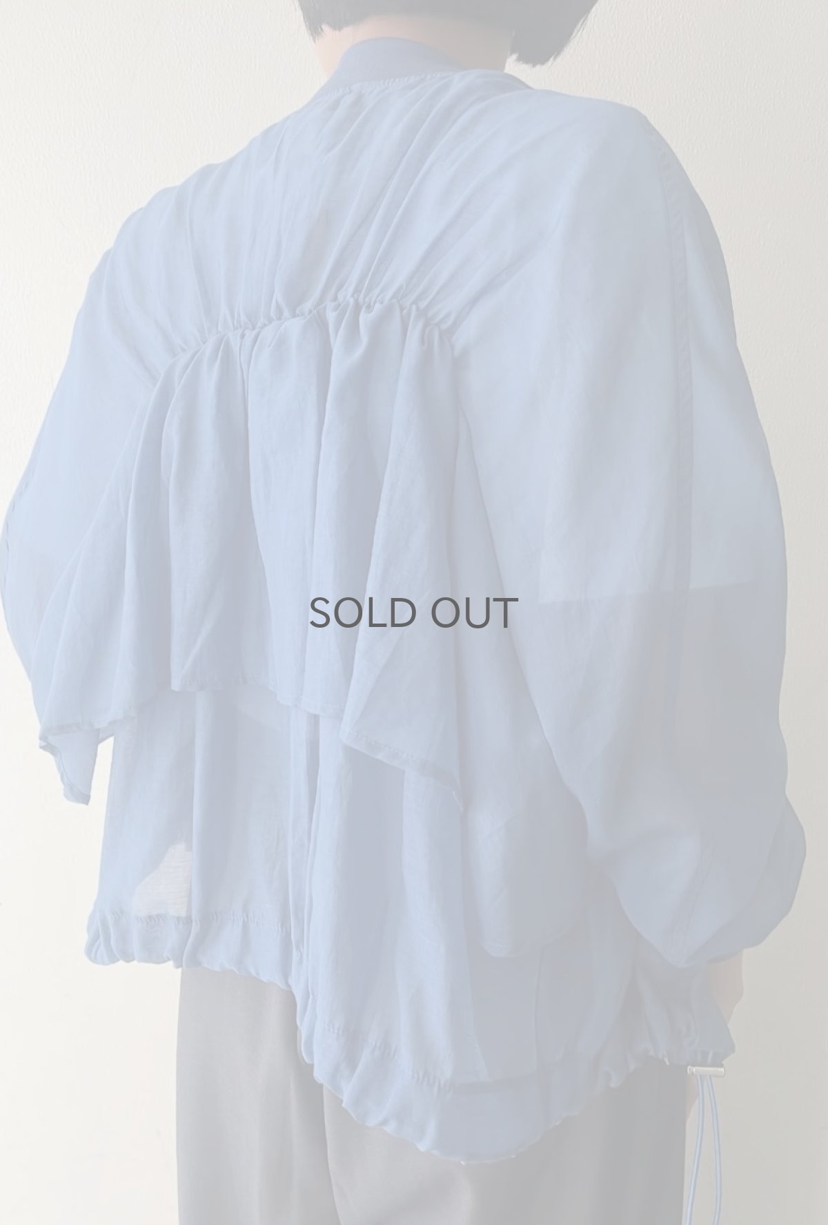 画像12: DOWN DRAW CODE BACK DESIGN COLOR SHEER ZIP UP JACKET / Ladies M (12)