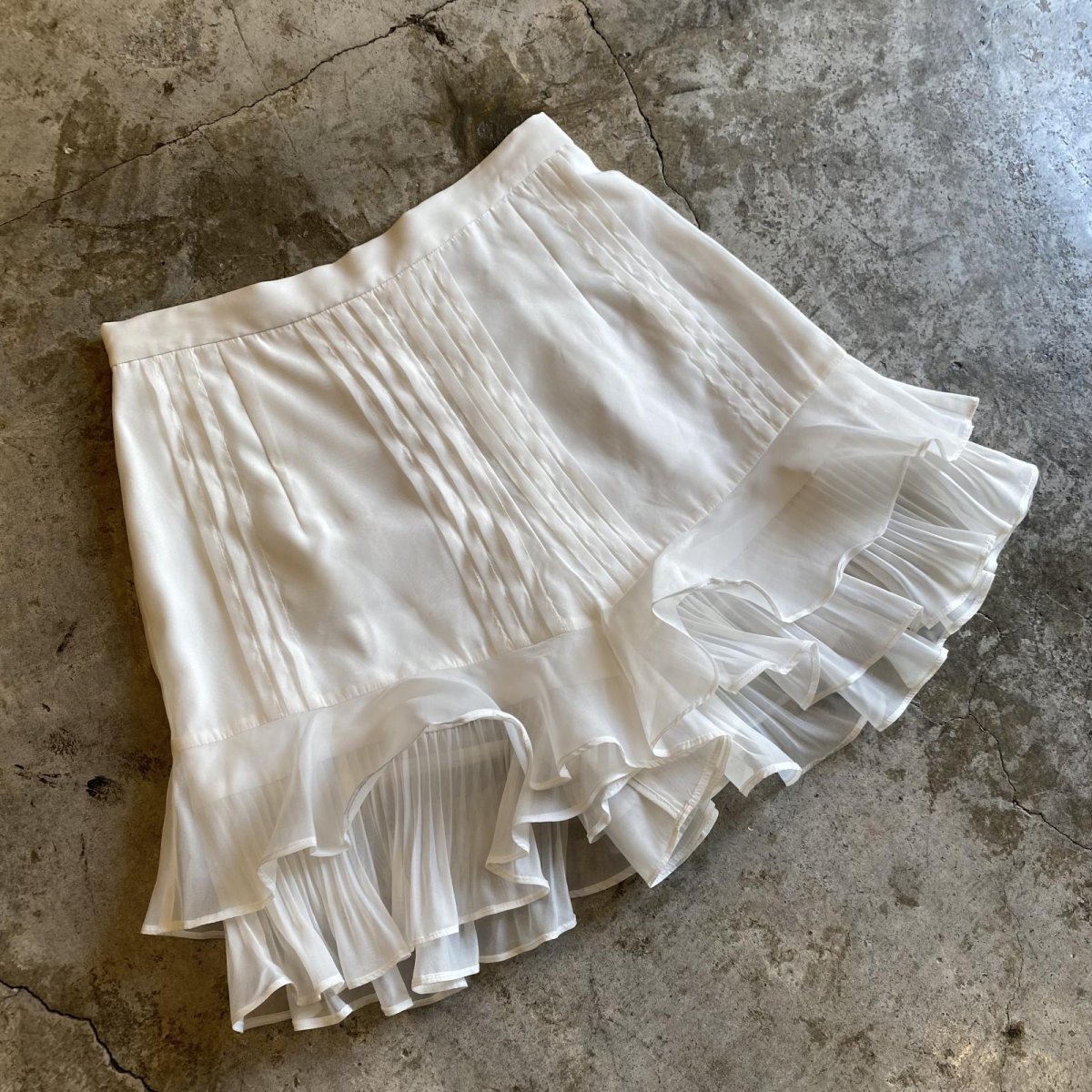 画像3: TIERED FRILL SHEER LAYERED DESIGN PANTS / W26~W28 (3)