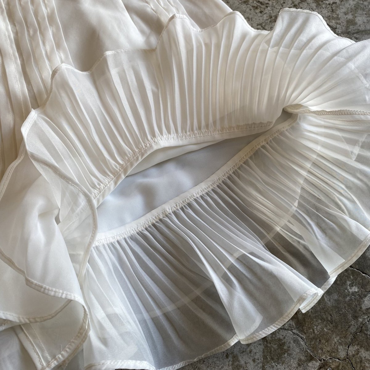 画像9: TIERED FRILL SHEER LAYERED DESIGN PANTS / W26~W28 (9)