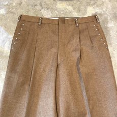 画像10: STUDS DECORATIVE BROWN COLOR SLACKS / W31 (10)