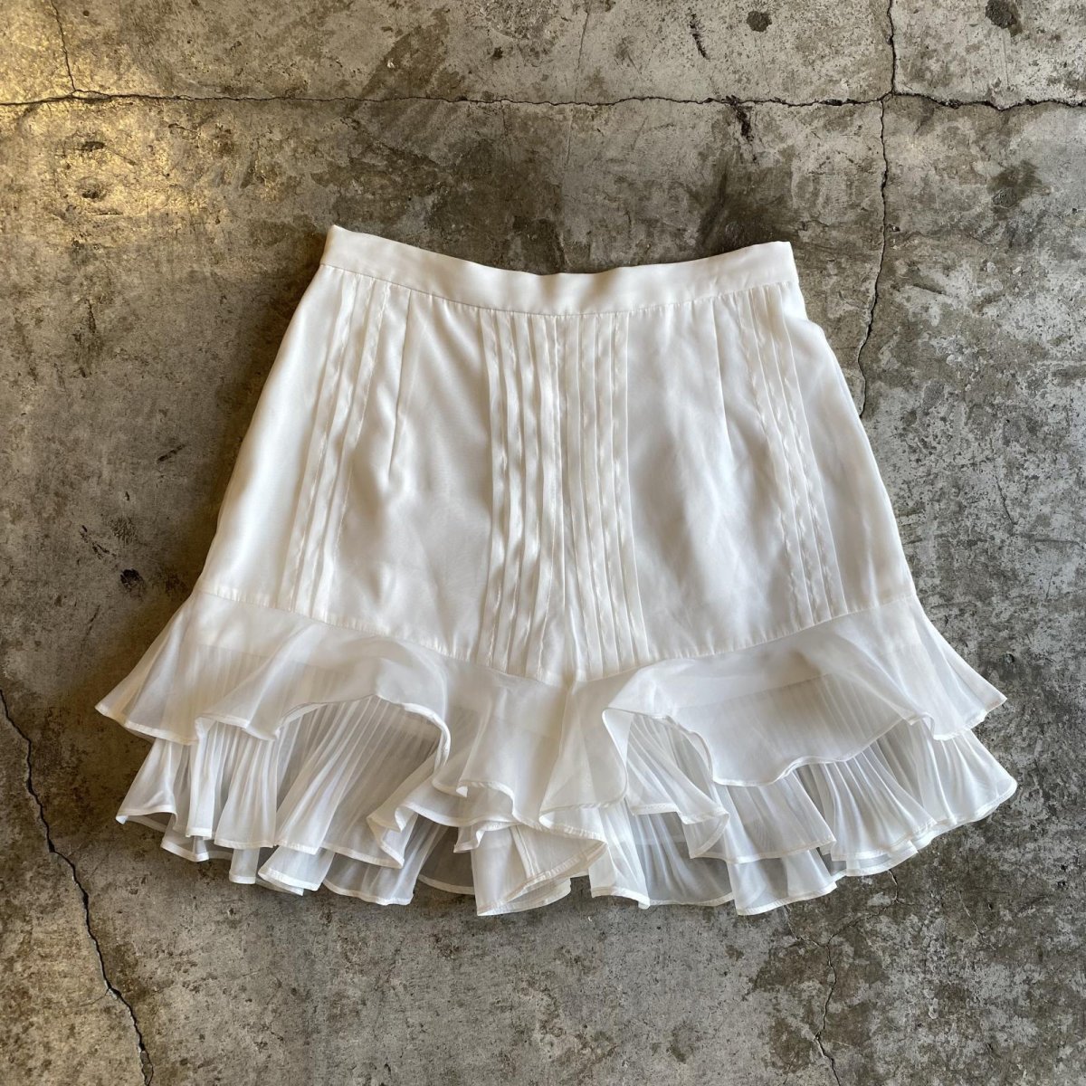 画像1: TIERED FRILL SHEER LAYERED DESIGN PANTS / W26~W28 (1)