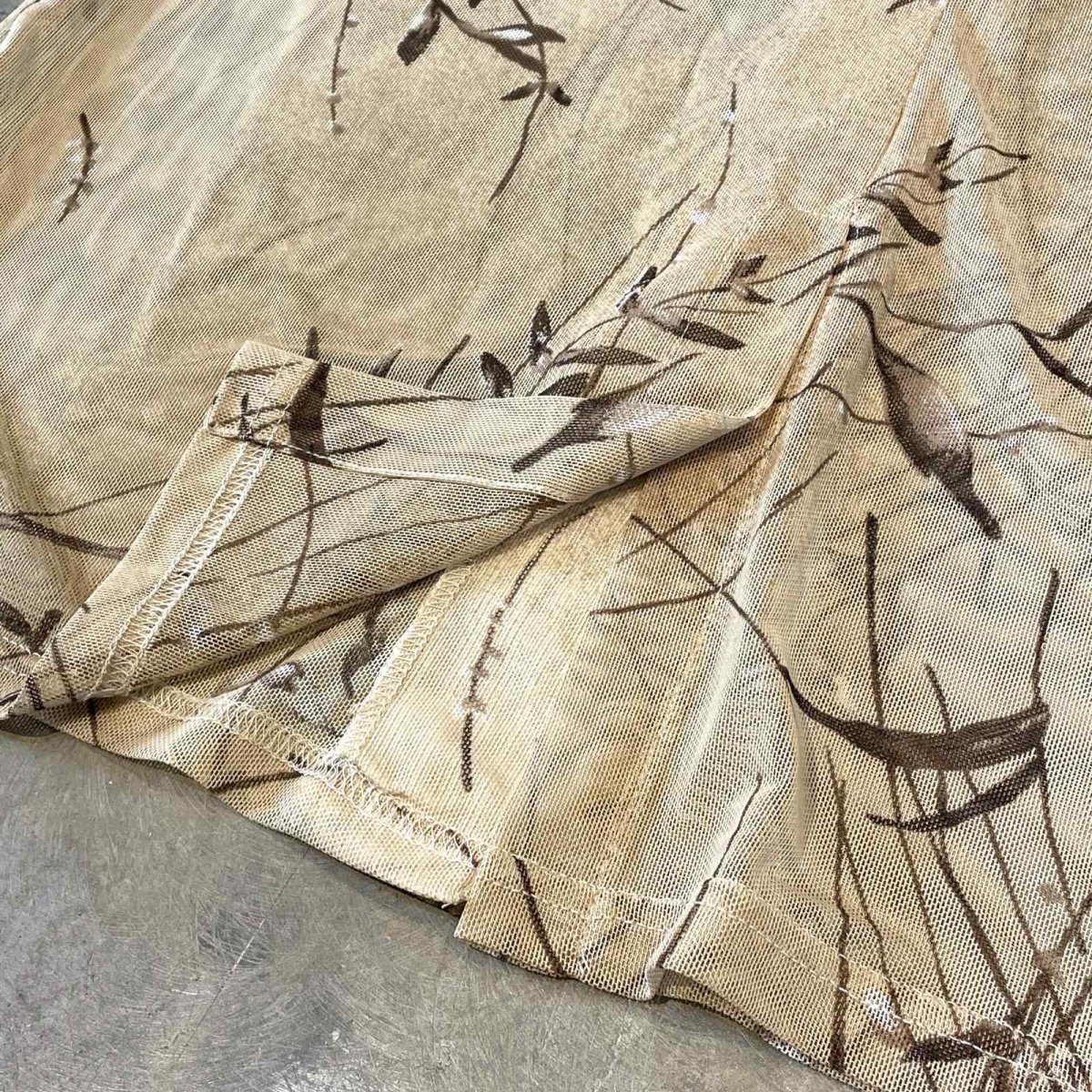 画像10: LEAVES GRAPHIC PATTERN SHEER L/S SHIRT / Mens M (10)