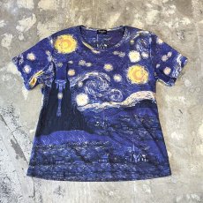 画像1: ALL OVER "GOGH" ART PATTERN S/S TEE / Mens XL(M) (1)