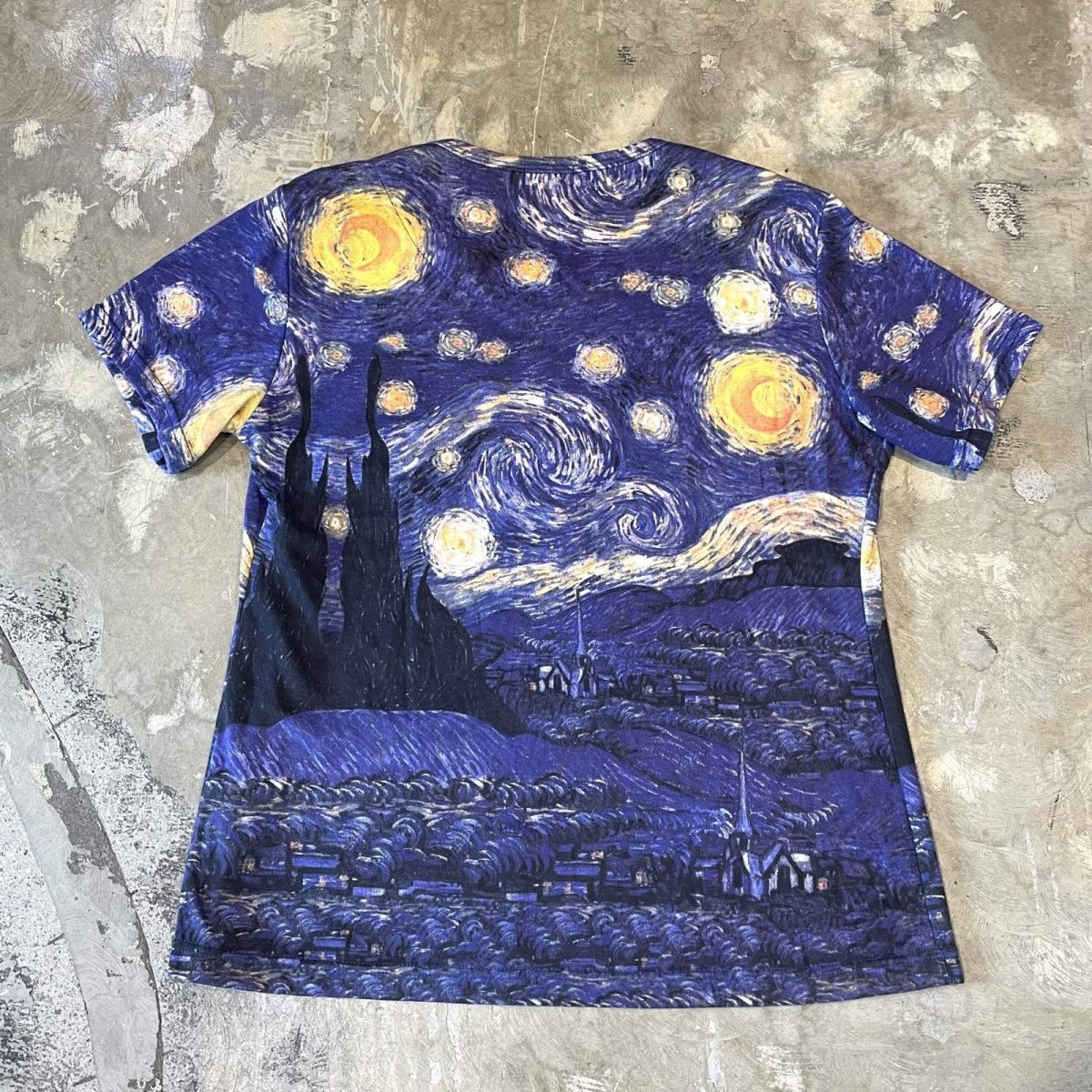 画像2: ALL OVER "GOGH" ART PATTERN S/S TEE / Mens XL(M) (2)