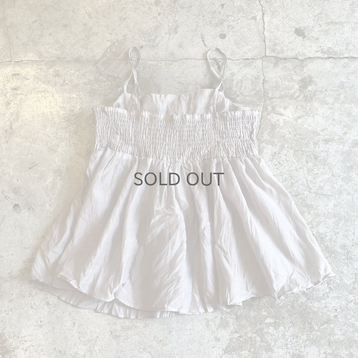 画像2: GREY COLOR GATHER DESIGN SHEER CAMISOLE TOPS / Ladies S~M (2)