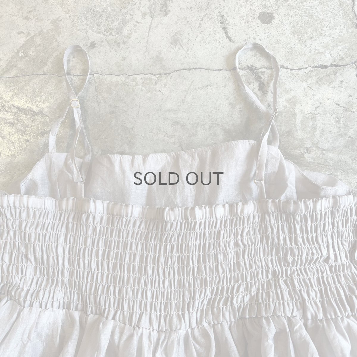 画像10: GREY COLOR GATHER DESIGN SHEER CAMISOLE TOPS / Ladies S~M (10)