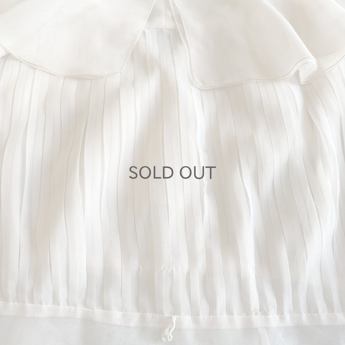 画像9: OLD FRILL DESIGN COLLAR SHEER BLOUSE / Ladies M / MADE IN ENGLAND (9)