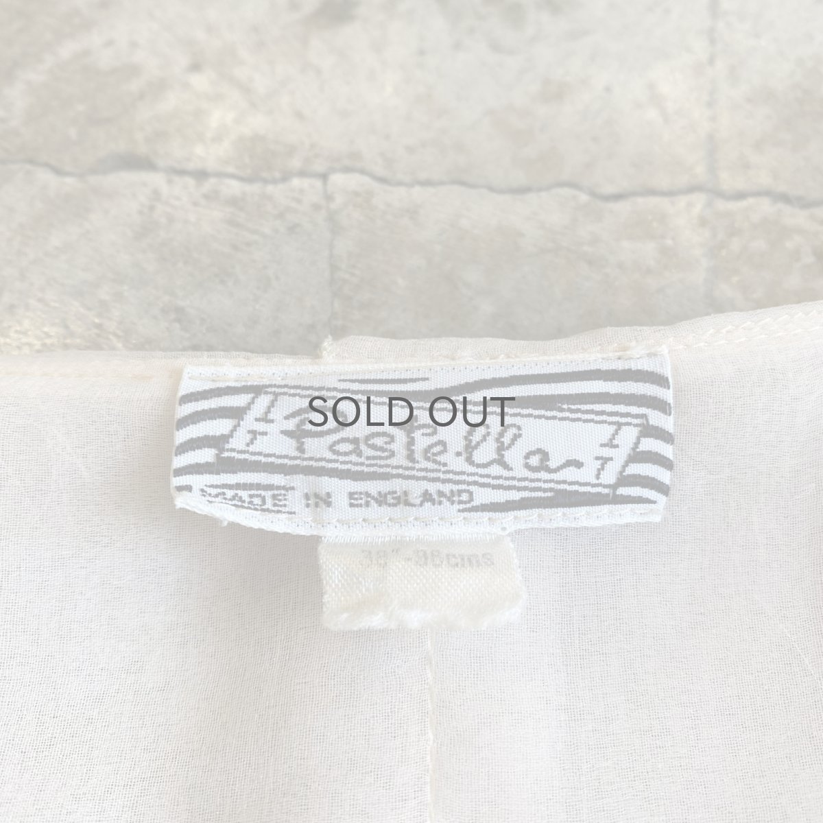 画像13: OLD FRILL DESIGN COLLAR SHEER BLOUSE / Ladies M / MADE IN ENGLAND (13)