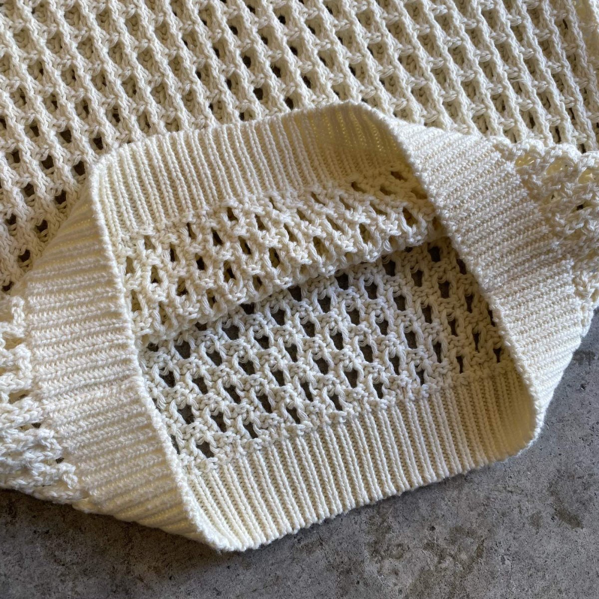 画像7: CROCHET MESH DESIGN S/S POLO SHIRT / Ladies M  (7)