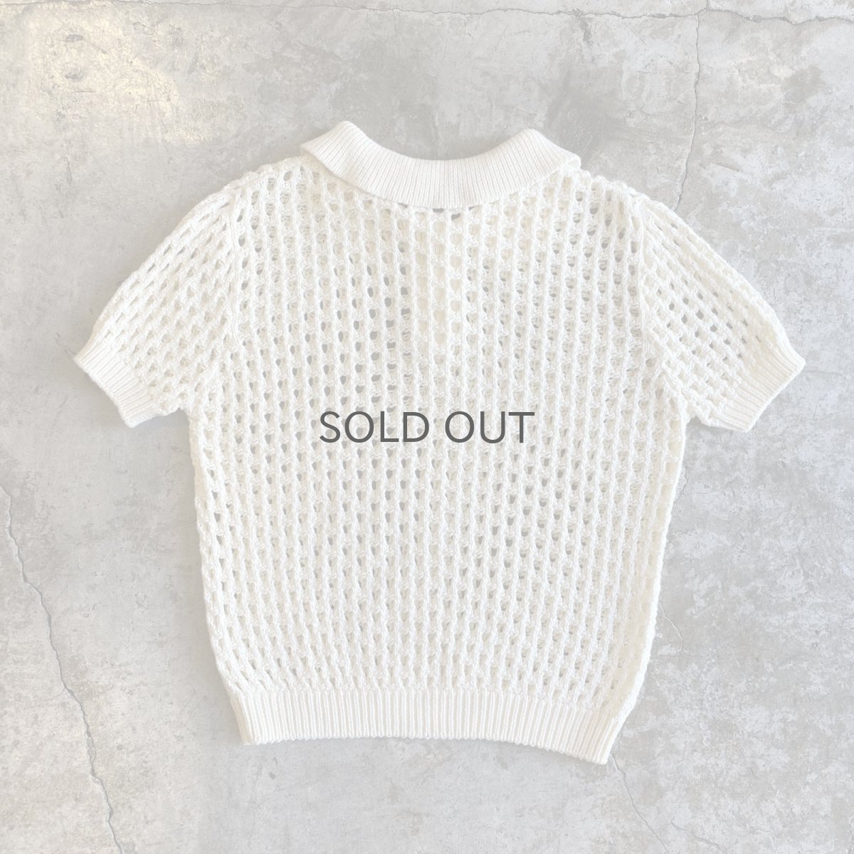 画像2: CROCHET MESH DESIGN S/S POLO SHIRT / Ladies M  (2)