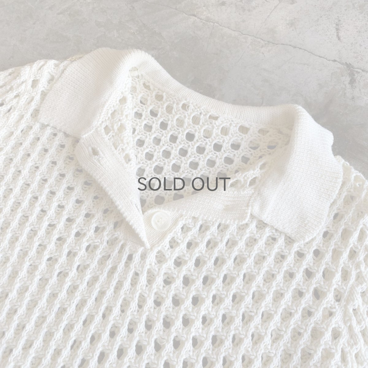画像6: CROCHET MESH DESIGN S/S POLO SHIRT / Ladies M  (6)