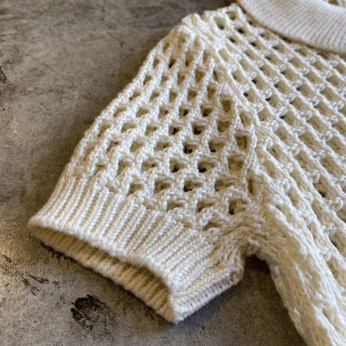 画像5: CROCHET MESH DESIGN S/S POLO SHIRT / Ladies M  (5)