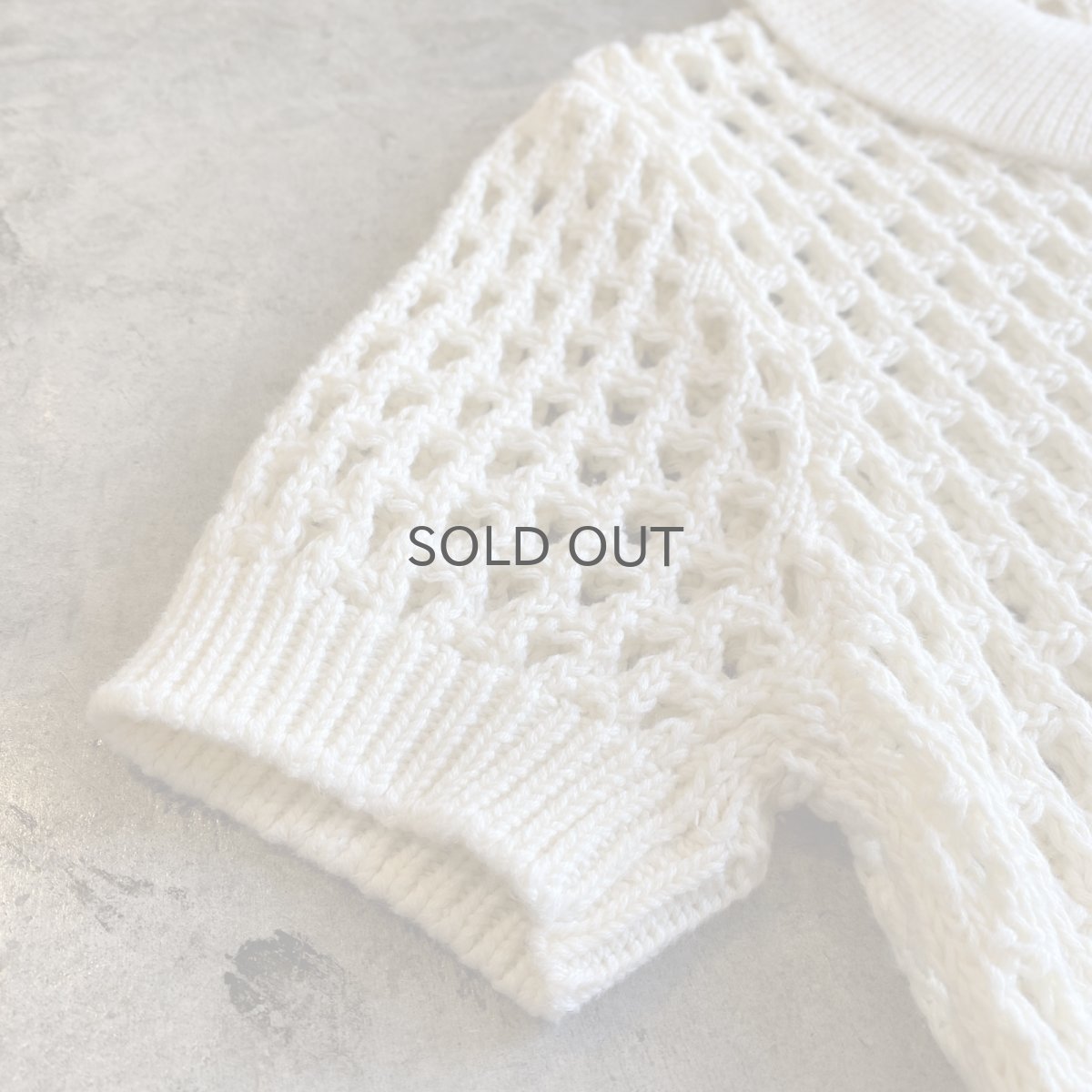 画像5: CROCHET MESH DESIGN S/S POLO SHIRT / Ladies M  (5)