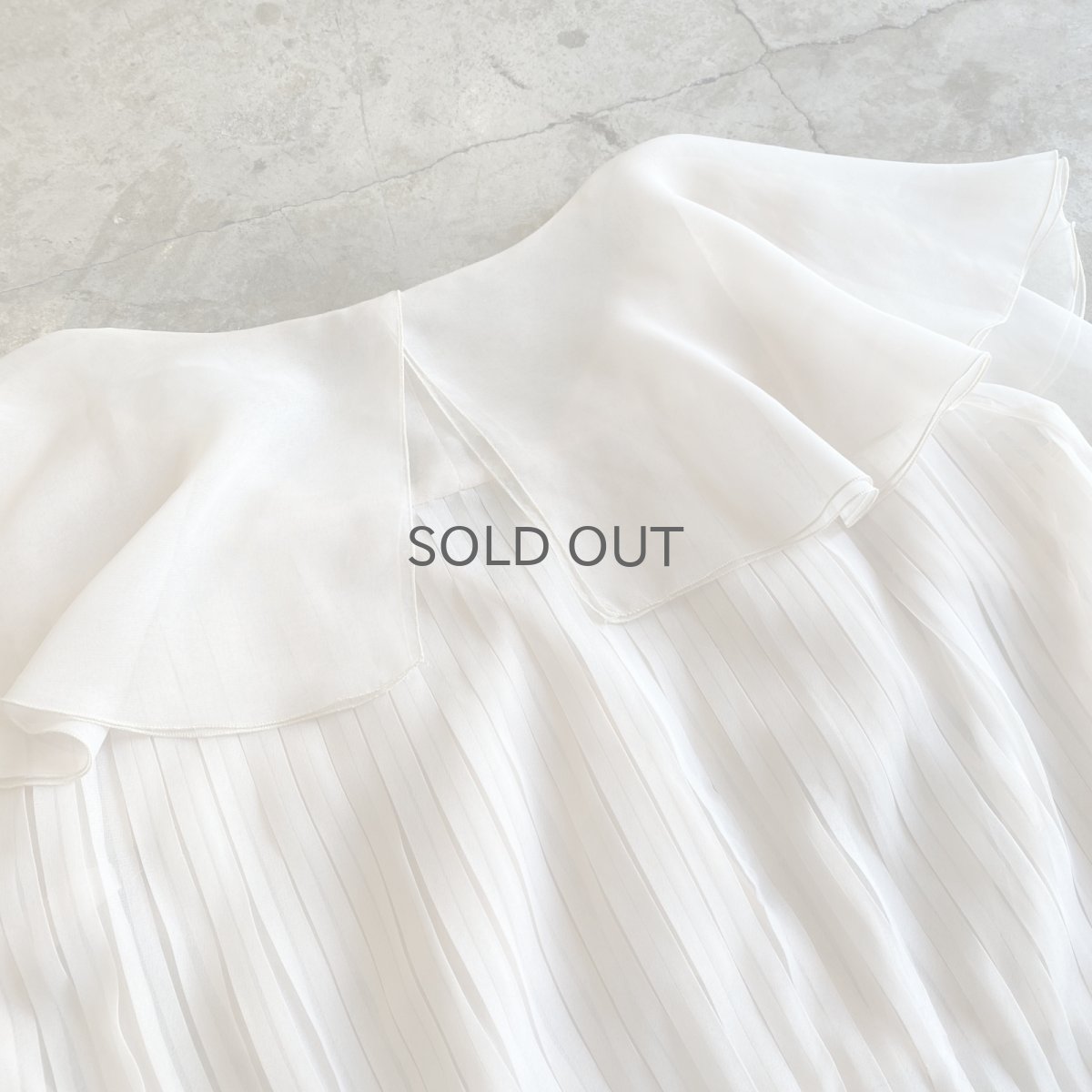 画像10: OLD FRILL DESIGN COLLAR SHEER BLOUSE / Ladies M / MADE IN ENGLAND (10)