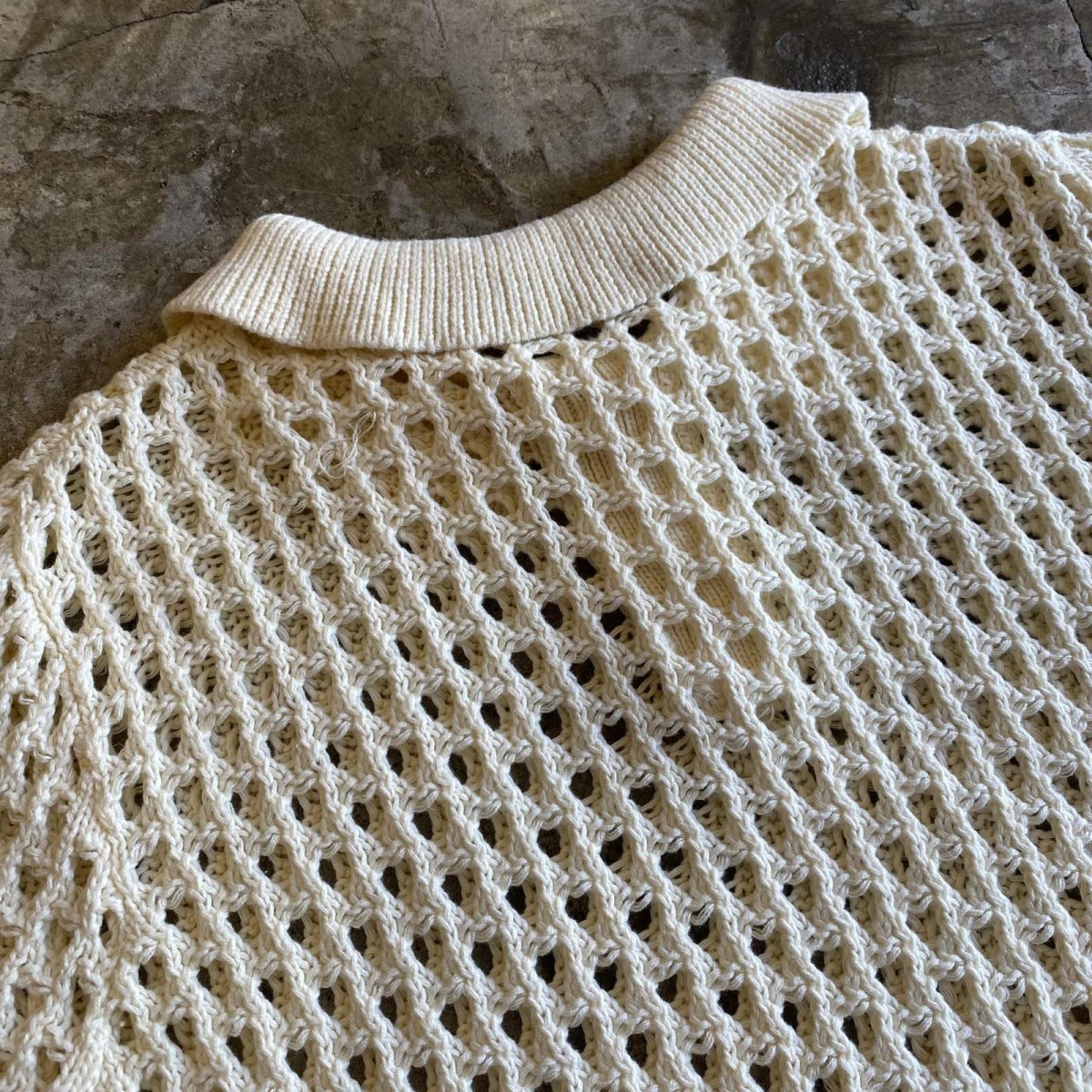 画像9: CROCHET MESH DESIGN S/S POLO SHIRT / Ladies M  (9)