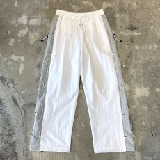 画像1: 【WONDERGROUND】SIDE COLOR LACE UP WIDE NYLON PANTS / WHITE / OS (1)
