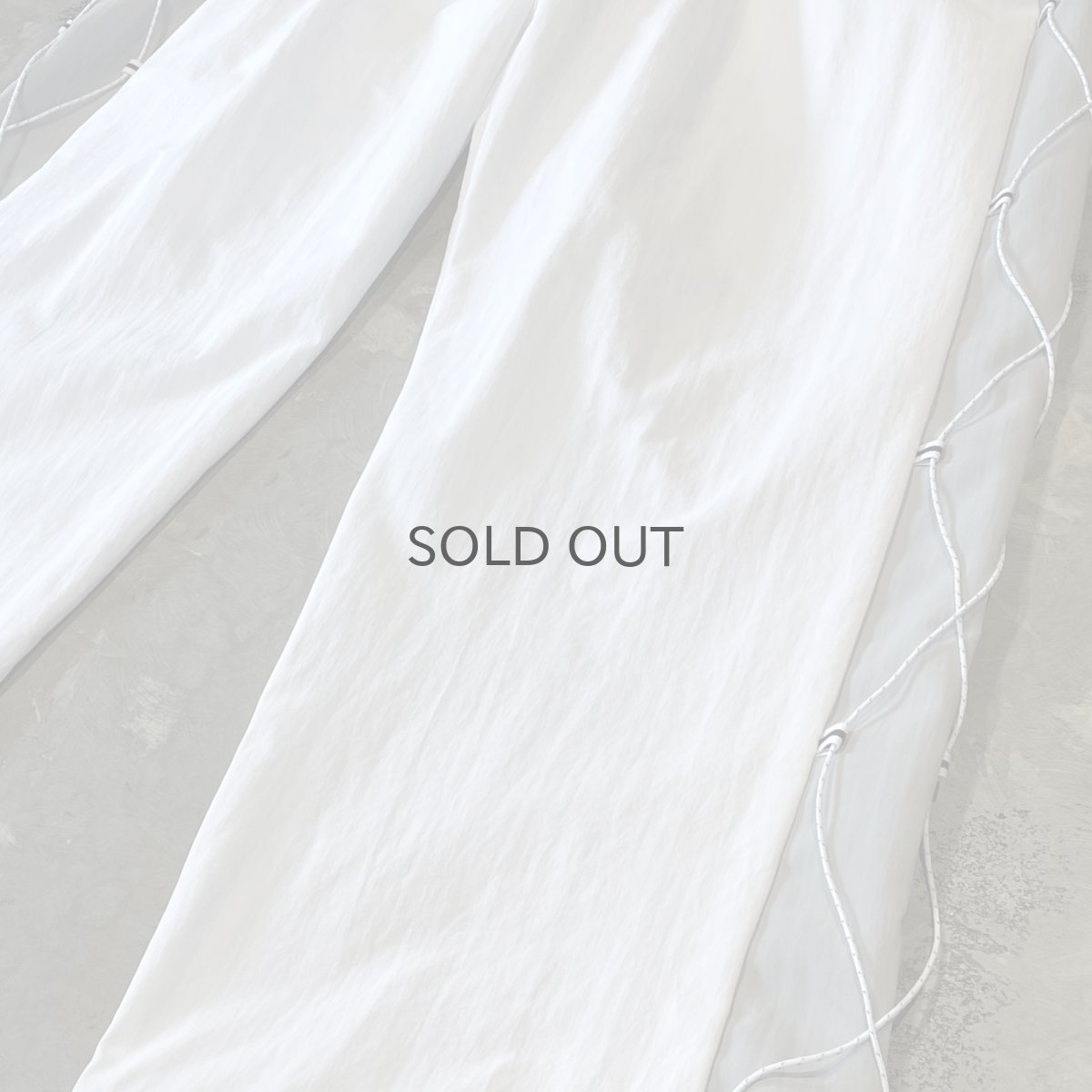 画像6: 【WONDERGROUND】SIDE COLOR LACE UP WIDE NYLON PANTS / WHITE / OS (6)