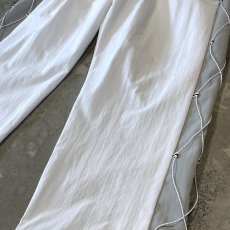 画像6: 【WONDERGROUND】SIDE COLOR LACE UP WIDE NYLON PANTS / WHITE / OS (6)